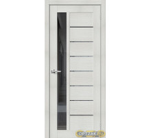 Дверь Браво-27 / Цвет Bianco Veralinga / Стекло Mirox Grey / Двери Браво