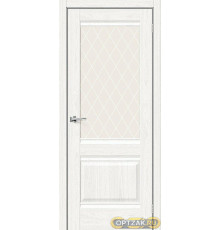 Дверь Прима-3 / Цвет White Dreamline / Стекло White Сrystal / Двери Браво