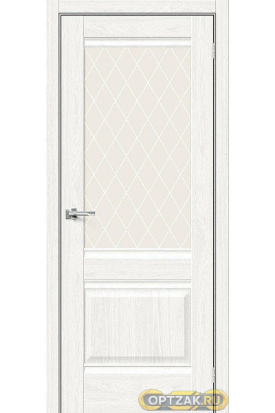 Дверь Прима-3 / Цвет White Dreamline / Стекло White Сrystal / Двери Браво