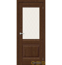 Дверь Прима-3 / Цвет Brown Dreamline / Стекло White Сrystal / Двери Браво