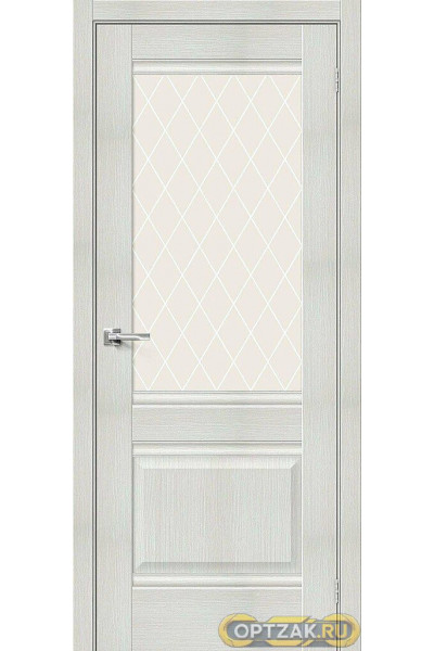 Дверь Прима-3 / Цвет Bianco Veralinga / Стекло White Сrystal / Двери Браво