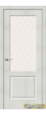 Дверь Неоклассик-33 / Цвет Bianco Veralinga / Стекло White Сrystal / Двери Браво