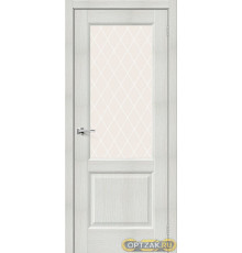 Дверь Неоклассик-33 / Цвет Bianco Veralinga / Стекло White Сrystal / Двери Браво