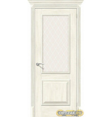 Дверь Классико-13 / Цвет Nordic Oak / Стекло White Сrystal / Двери Браво