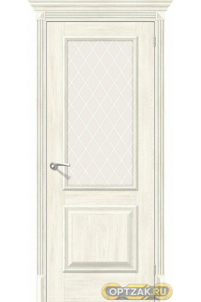 Дверь Классико-13 / Цвет Nordic Oak / Стекло White Сrystal / Двери Браво