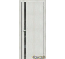 Дверь Браво-1.55 / Цвет Bianco Veralinga / Стекло Mirox Grey / Двери Браво