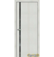 Дверь Браво-1.55 / Цвет Bianco Veralinga / Стекло Mirox Grey / Двери Браво