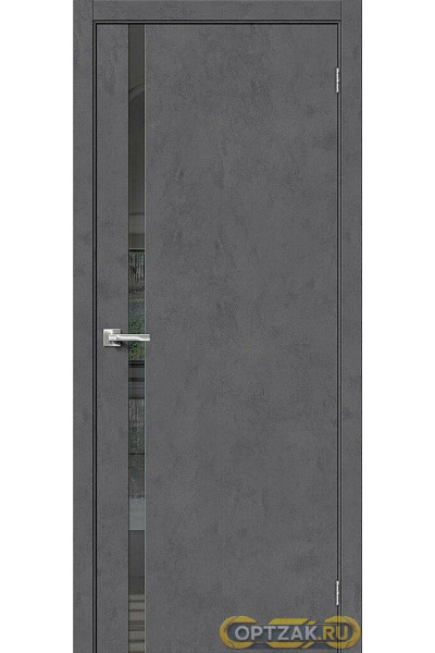 Дверь Браво-1.55 / Цвет Slate Art / Стекло Mirox Grey / Двери Браво