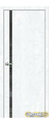 Дверь Браво-1.55 / Цвет Snow Art / Стекло Mirox Grey / Двери Браво
