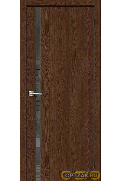 Дверь Браво-1.55 / Цвет Brown Dreamline / Стекло Mirox Grey / Двери Браво