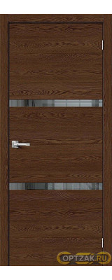 Дверь Браво-2.55 / Цвет Brown Skyline / Стекло Mirox Grey / Двери Браво