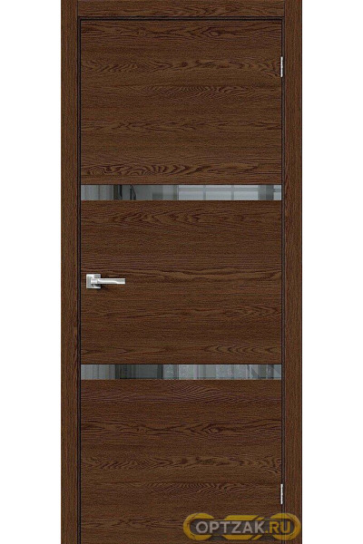 Дверь Браво-2.55 / Цвет Brown Skyline / Стекло Mirox Grey / Двери Браво