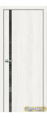 Дверь Браво-1.55 / Цвет White Dreamline / Стекло Mirox Grey / Двери Браво