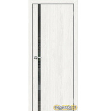 Дверь Браво-1.55 / Цвет White Dreamline / Стекло Mirox Grey / Двери Браво