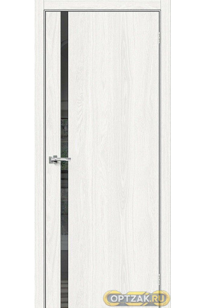 Дверь Браво-1.55 / Цвет White Dreamline / Стекло Mirox Grey / Двери Браво