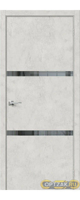 Дверь Браво-2.55 / Цвет Look Art / Стекло Mirox Grey / Двери Браво