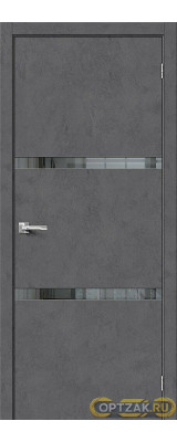 Дверь Браво-2.55 / Цвет Slate Art / Стекло Mirox Grey / Двери Браво