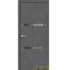 Дверь Браво-2.55 / Цвет Slate Art / Стекло Mirox Grey / Двери Браво
