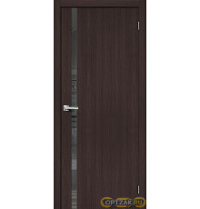 Дверь Браво-1.55 / Цвет Wenge Melinga / Стекло Mirox Grey / Двери Браво
