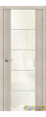 Дверь ЭКО V4 Cappuccino Veralinga White Pearl 200*60