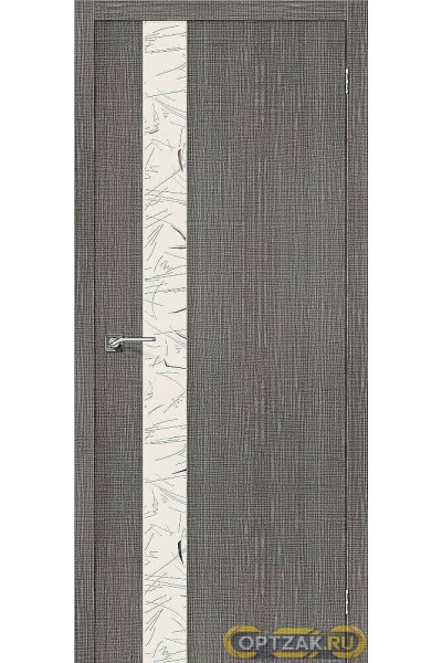 Дверь ЭКО Порта-51 Grey Crosscut Silver Art 200*60