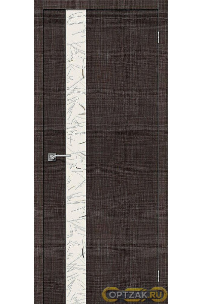 Дверь ЭКО Порта-51 Wenge Crosscut Silver Art 200*60