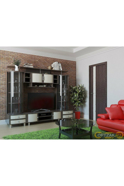 Дверь ЭКО Порта-51 Wenge Crosscut Silver Art 200*60