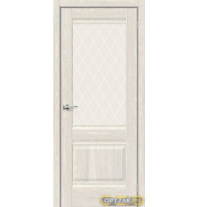 Дверь Прима-3 / Цвет Ash White / Стекло White Сrystal / Двери Браво