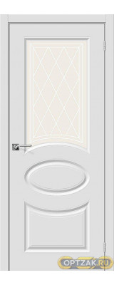 Дверь ПВХ Скинни-21 П-23 (Белый) ПО СТ-Худ. 200*60