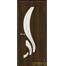 Дверь Лотос-2 / Цвет Dark Barnwood / Стекло Art Glass / Двери Браво