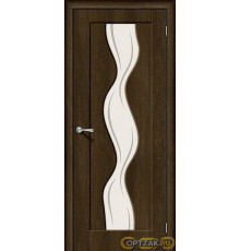 Дверь Вираж-2 / Цвет Dark Barnwood / Стекло Art Glass / Двери Браво