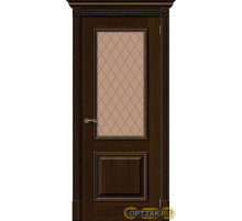 Дверь Вуд Классик-13 / Цвет Golden Oak / Стекло Bronze Сrystal / Двери Браво