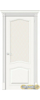 Дверь Ш Вуд Классик-55 Whitey White Crystal 200*60