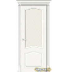 Дверь Ш Вуд Классик-55 Whitey White Crystal 200*60
