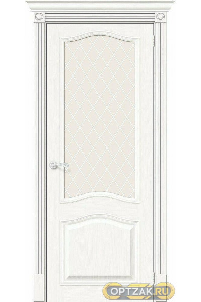 Дверь Ш Вуд Классик-55 Whitey White Crystal 200*60