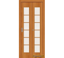 Дверь Л 2С Л-12 (МиланОрех) ПО СТ-Сатинато 200*40