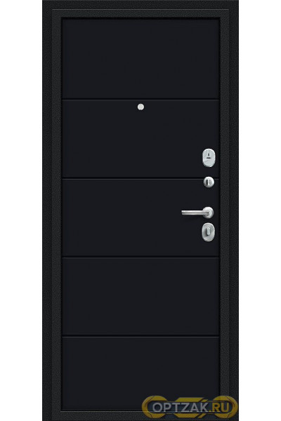 Входная дверь Граффити-1 Букле черное/Total Black / Двери Браво