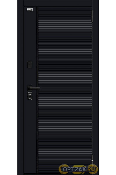 Входная дверь Лайнер-3 Total Black/Nordic Oak / Двери Браво