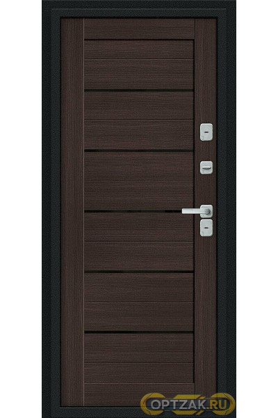Входная дверь Thermo Техно Декор Букле черное/Wenge Veralinga / Двери Браво