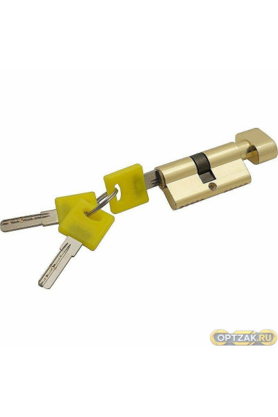 Цилиндр ключ/фиксатор Bravo ZF-60-30/30 G Золото (ЦАМ, 3 ключа)