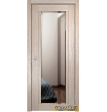 Межкомнатная дверь К-12 / Цвет тон Кремовая лиственница / Зеркало / Двери Верда