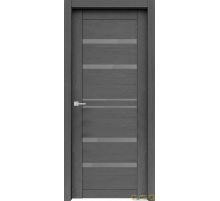 Межкомнатная дверь Велюкс 1 Ясень грей / Цвет Ясень грей / Стекло "Сатинато графит" / Двери Верда