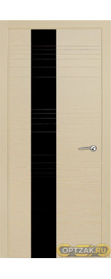 Межкомнатная дверь V-I / Цвет Капучино / Остекление "Лакобель черное" / Двери Верда
