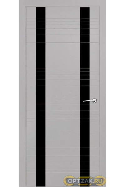 Межкомнатная дверь V-III / Цвет Светло-серый / Остекление "Лакобель черное" / Двери Верда