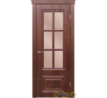Межкомнатная дверь Сити 5 RAL 9001 / Цвет Тон каштан / Стекло бронза / Двери Верда