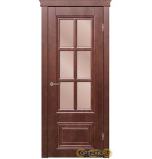 Межкомнатная дверь Сити 5 RAL 9001 / Цвет Тон каштан / Стекло бронза / Двери Верда