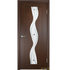 Межкомнатная дверь Тип С-06 / Цвет Венге / Остекление "Сатинато" c фьюзингом / Двери Верда