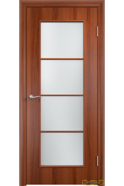 Межкомнатная дверь Тип С-08 / Цвет Итальянский орех / Остекление "Сатинато" / Двери Верда