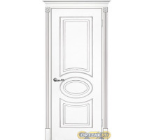Дверь Смальта 03 / Цвет Белый ral 9003 патина серебро / Двери ТЕКОНА