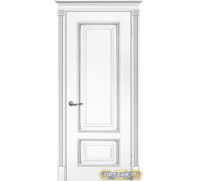 Дверь Смальта 08 / Цвет Белый ral 9003 патина серебро / Двери ТЕКОНА